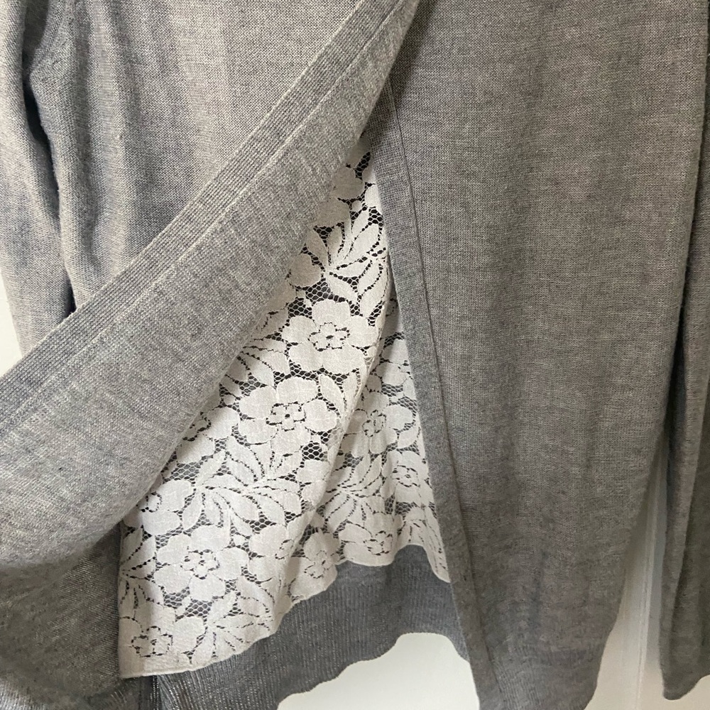 Grey sweater with lace details